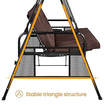 Amazon.com: Yaheetech 3-Seat Outdoor Swing Chair, Deluxe